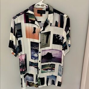 No Boundaries Black and White Casual Button Down Shirt